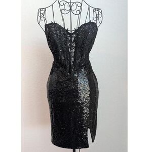 Elegant Black Sequin Dress